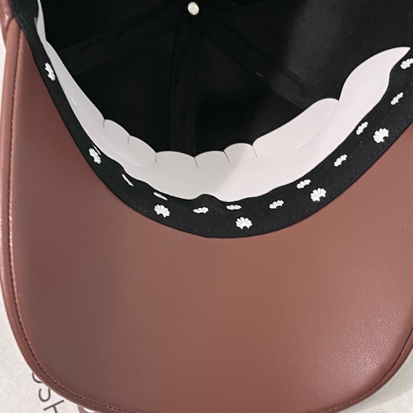 LELE SADOUGHI NWT AUTHENTIC WALNUT FAUX LEATHER BASEBALL CAP main image 12